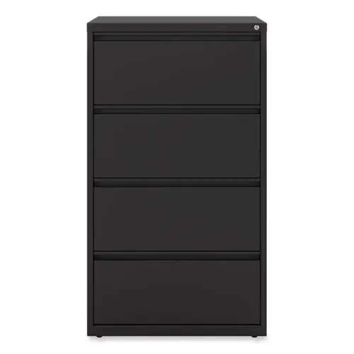 Alera® Lateral File, 4 Legal/Letter-Size File Drawers, Black