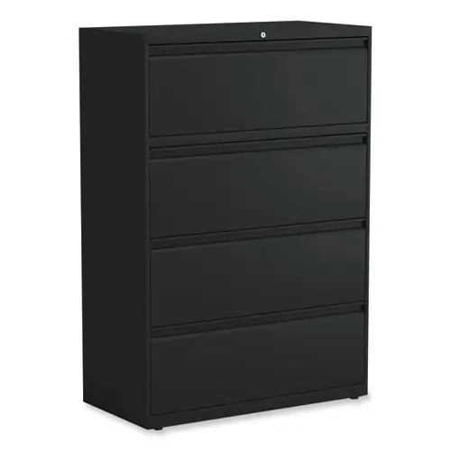 Alera® Lateral File, 4 Legal/Letter-Size File Drawers, Black