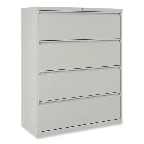 Alera® Lateral File, Light Gray, 4 Legal/Letter-Size Drawers, 42"W x 18.63"D x 52.5"H