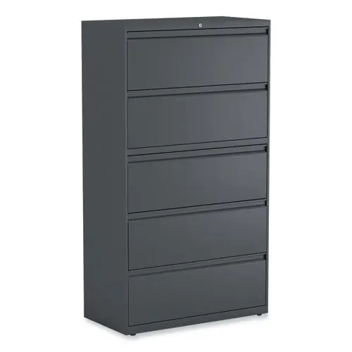 Alera® Lateral File, 5 Legal/Letter/A4/A5-Size File Drawers, Charcoal