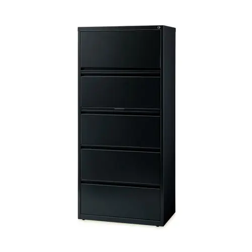 Alera® Lateral File, Five Legal/Letter/A4-Size File Drawers, Black
