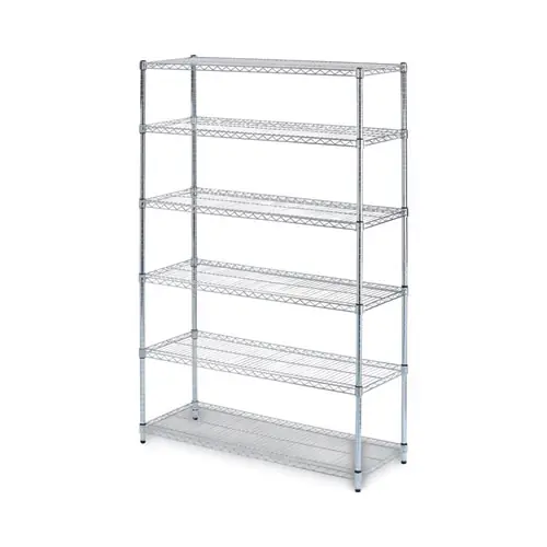 Alera® NSF Certified 6-Shelf Wire Shelving Kit, 48" x 18" x 72", Silver