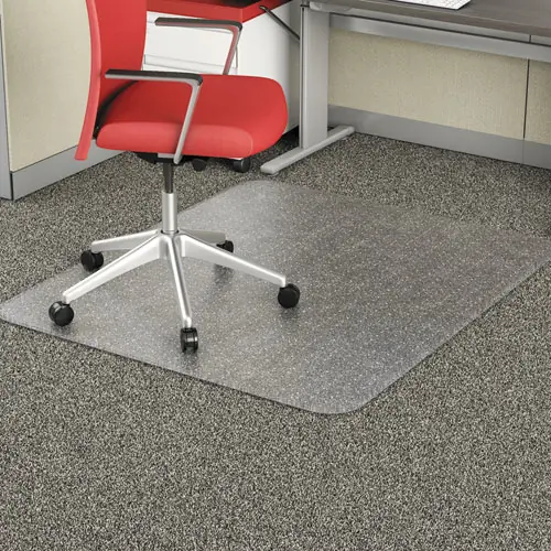 Alera® Occasional Use Studded Chair Mat for Flat Pile Carpet, 46 x 60, Rectangular, Clear