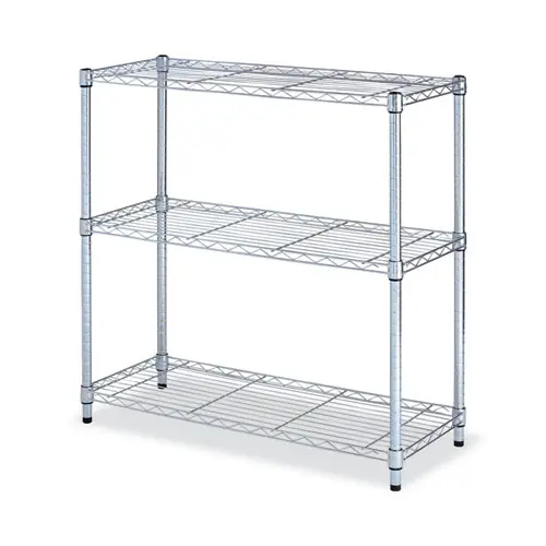 Alera® Residential Wire Shelving, Three-Shelf, 36w x 14d x 36h, Silver