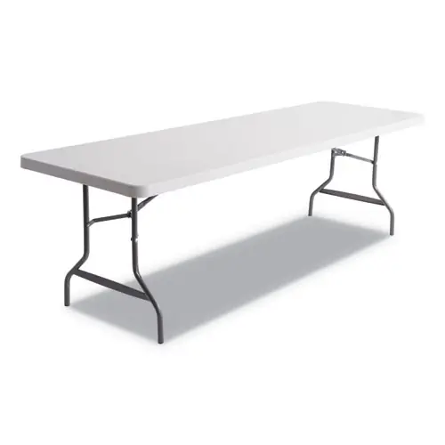 Alera® Resin Rectangular Folding Table, Square Edge, 96w x 30d x 29h, Platinum