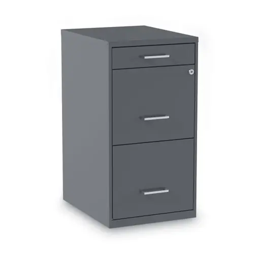 Alera® Soho Vertical File Cabinet, 3 Drawers: Pencil/File/File, Letter, Charcoal