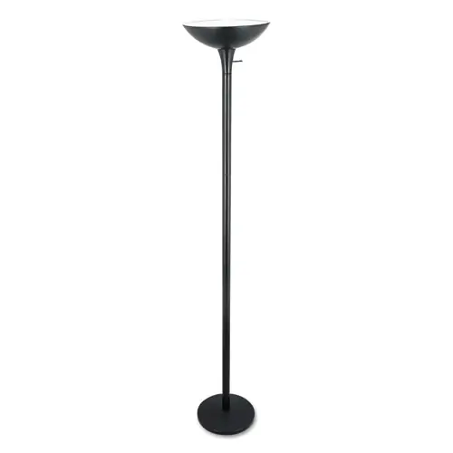 Alera® Torchier Floor Lamp, Matte Black, 72" Height, 12.5" Diameter