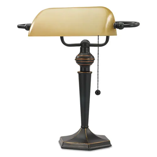 Alera® Traditional Banker's Lamp, Antique Bronze