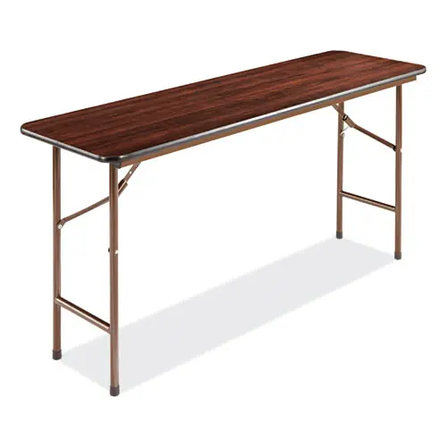 Alera® Wood Folding Table, Mahogany, 60" x 18" x 29"
