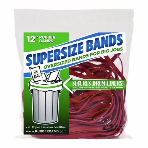 Alliance® SuperSize Bands, 0.25" x 12", Red, 18/Pack