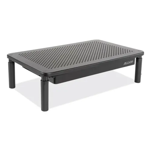 Allsop® Metal Art Tri-Level Monitor Stand for 27" Monitors, Adjustable Height 4.13"–5.75", Black, Supports 30 lb