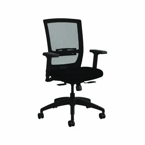 Allsteel® Quip Ergonomic Mesh Back Swivel Task Chair, Supports Up to 300 lb, Black Seat, Carbon Back, Black Base