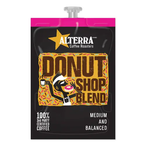 ALTERRA® Coffee Freshpack Pods, Donut Shop Blend, Medium Roast, 0.28 oz, 100/Carton