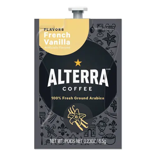 ALTERRA® Coffee Freshpack Pods, French Vanilla, Medium Roast, 0.23 oz, 100/Carton