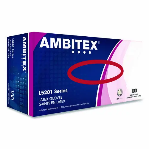AMBITEX® L5201 Series Powder-Free Latex Gloves, Small, Cream, 100/Box