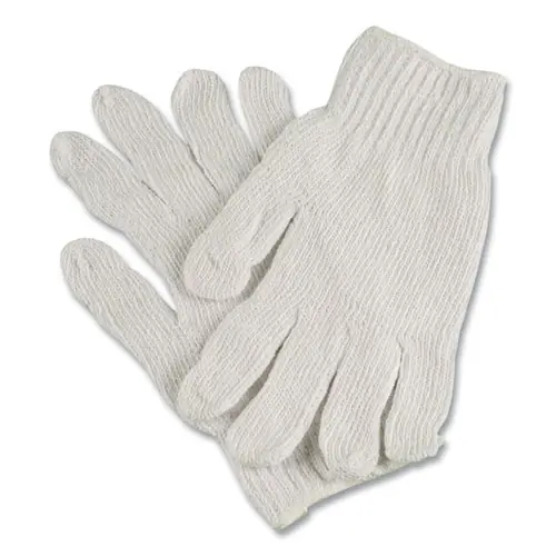 AMBITEX® PRO CTPS400/NLW Series Natural White String Knit Gloves, Medium, 7 Gauge, 12 Pairs