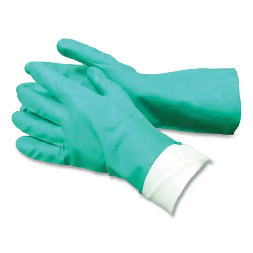 AMBITEX® Pro N650 Series Flock-Lined Nitrile Rubber Gloves, Green, Large, 12 Pairs
