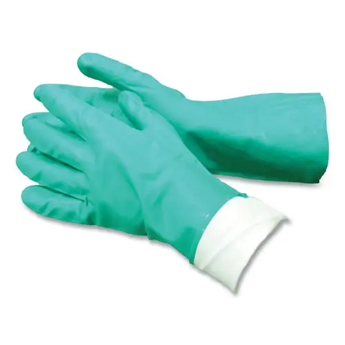 AMBITEX® Pro N650 Series Flock-Lined Nitrile Rubber Gloves, X-Large, Green, 12 Pairs