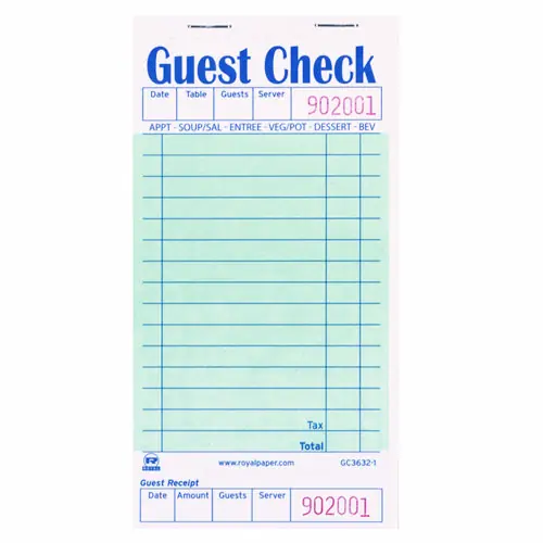 AmerCareRoyal® Guest Check Book
