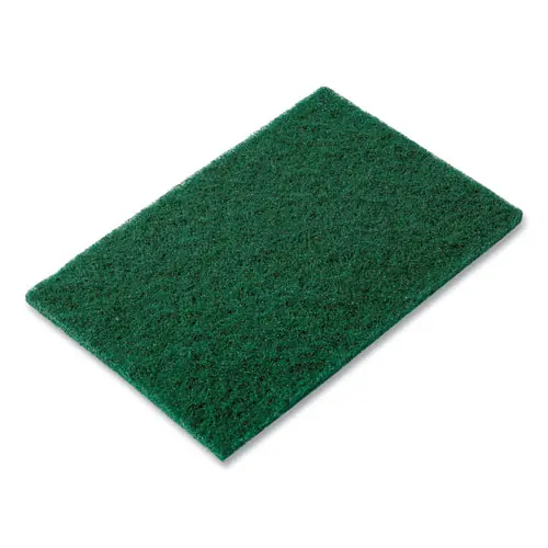 AmerCareRoyal® Medium-Duty Scouring Pad, Green, 6" x 9", 10 Pads/Pack, 6 Packs/Carton