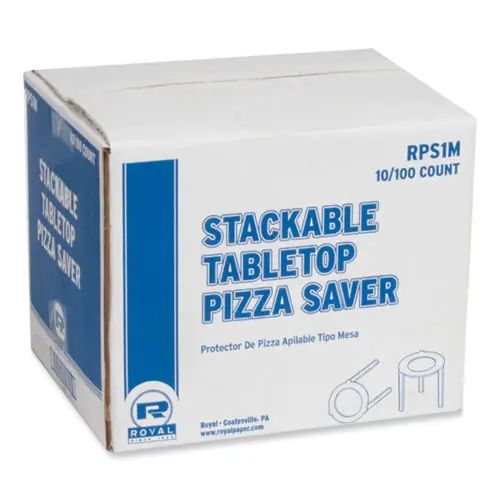 AmerCareRoyal® Pizza Savers, Plastic, White, 100/Box, 10 Boxes/Carton