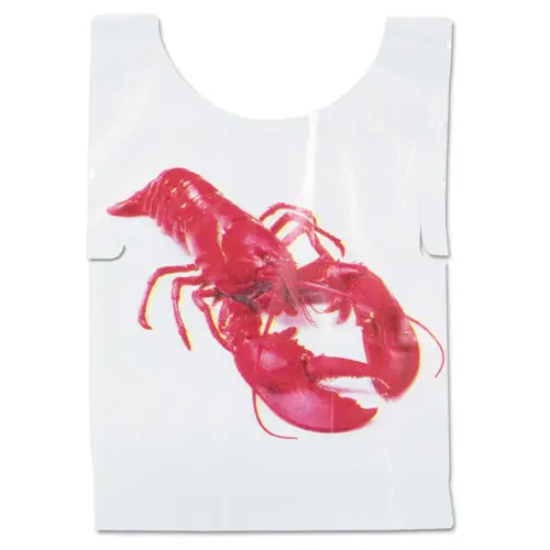 AmerCareRoyal® Poly Lobster Bib, Adult, White, 500/Box, 5 Boxes/Carton; Non-Stock Item - Extended Delivery Time