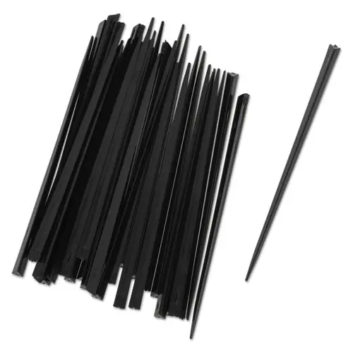 AmerCareRoyal® Prism Picks, Plastic, 4", Black, 500/Box, 5 Boxes/Carton