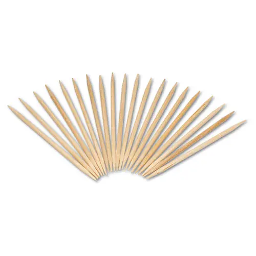 AmerCareRoyal® Round Wood Toothpicks, 2.5", Natural, 800/Box, 24 Boxes/Case, 5 Cases/Carton, 96,000 Toothpicks/Carton