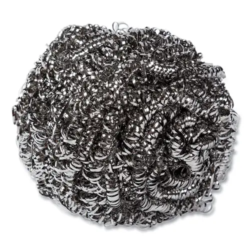 AmerCareRoyal® Stainless Steel Sponge, Polybagged, 1.75 oz, Gray, 12/Pack, 6 Packs/Carton