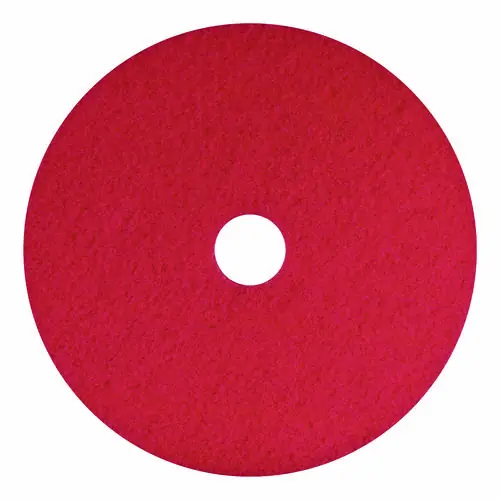 Americo® Buffing Pads, 12" Diameter, Red, 5/Carton