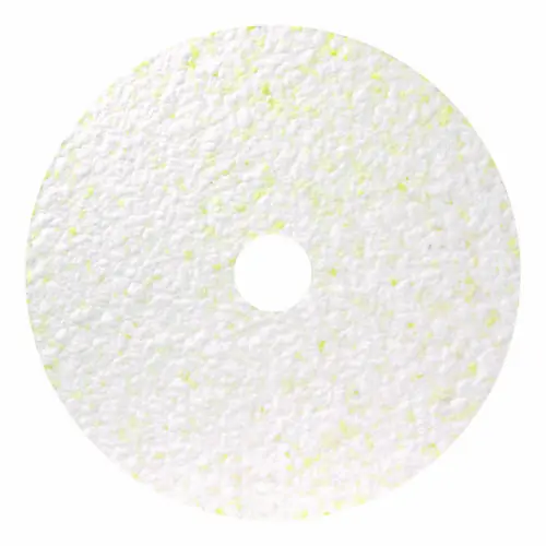 Americo® Toro Floor Pad, 14" Diameter, White/Brown/Yellow, 2/Carton