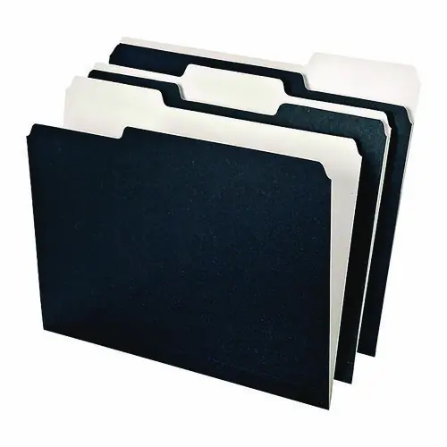 Ampad® Earthwise Pendaflex File Folders, 1/3-Cut Tabs, Assorted Tabs, Letter Size, Black/White, 50/Box