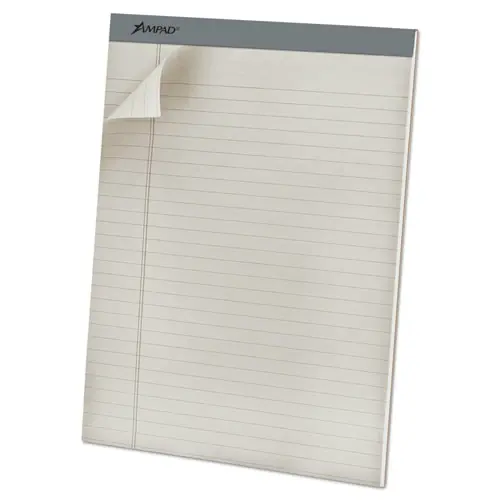 Ampad® Pastel Writing Pads, Wide/Legal Rule, Dove Gray Headband, 8.5" x 11.75", Gray, Dozen