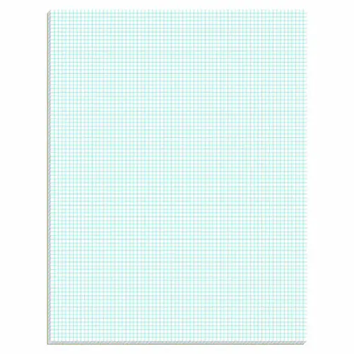Ampad® Quadrille Pads, Quadrille Rule (8 sq/in), 50 White Sheets, Heavyweight 20 lb Bond, 8.5 x 11