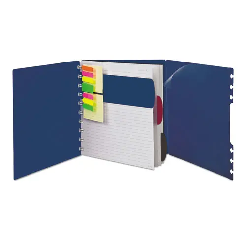 Ampad® Versa Crossover Notebook, 3-Subject, Wide/Legal Rule, Navy Cover, 60 Sheets, 11 x 8.5"