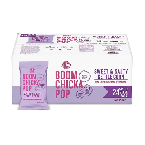 ANGIES® BOOMCHICKAPOP® Popcorn, Sweet and Salty, 1 oz Bag, 24/Carton