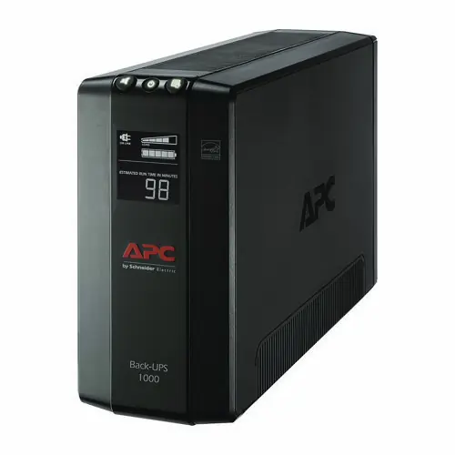 APC® Back-UPS Pro Compact Tower LCD Battery Backup and Surge Protector with USB, 1,000 VA, 8 Outlets, 1,103 Joules