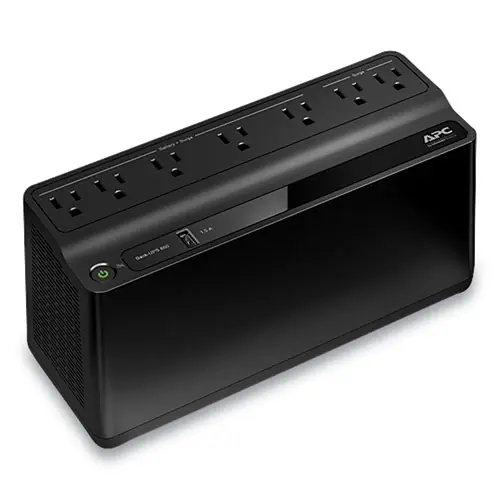 APC® BN650M1 Back-UPS 650 VA Battery Backup System, 7 Outlets, 650 VA, 490 J