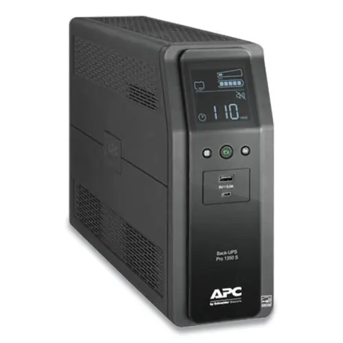 APC® BR1350MS Back-UPS PRO BR Series SineWave Battery Backup System, 10 Outlets, 1,350 VA, 1,080 J