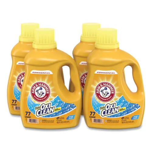 Arm & Hammer™ OxiClean Concentrated Liquid Laundry Detergent, Fresh Scent, 100.5 oz Bottle, 4 Bottles/Carton