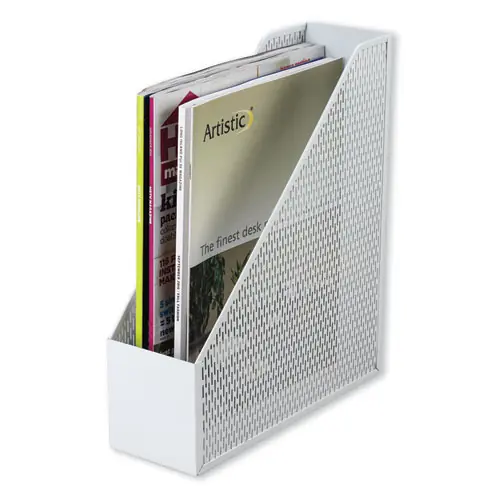 Artistic® Urban Collection Punched Metal Magazine File, White