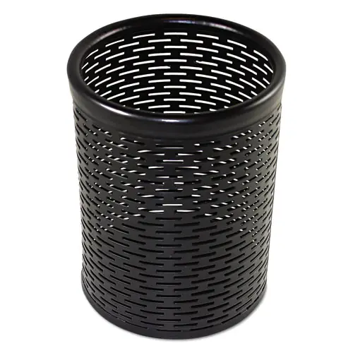 Artistic® Urban Collection Punched Metal Pencil Cup, Black