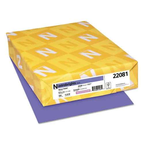 Astrobrights® Color Paper, Venus Violet, 8.5 x 11, 24 lb Bond, 500 Sheets/Ream