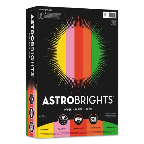 Astrobrights® Color Paper - "Vintage" Assortment, 24 lb Bond, 8.5 x 11, 500 Sheets