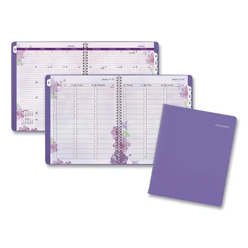 AT-A-GLANCE® Beautiful Day Weekly/Monthly Planner, Vertical-Column Format, 11 x 8.5, Purple Cover, 13-Month: Jan 2025 to Jan 2026