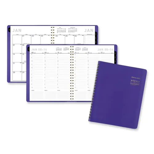 AT-A-GLANCE® Contemporary Weekly/Monthly Planner, 11.38 x 9, Purple Cover, 12-Month (Jan to Dec): 2025