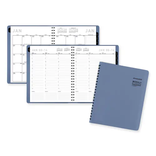 AT-A-GLANCE® Contemporary Weekly/Monthly Planner, Slate Blue Cover, 2025, 12-Month, 11.38 x 9