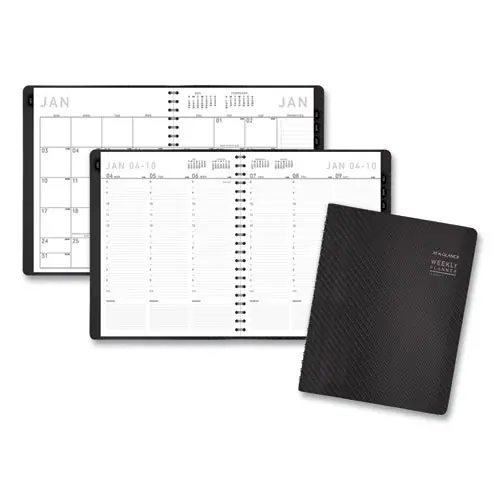 AT-A-GLANCE® Contemporary Weekly/Monthly Planner, Vertical-Column Format, 11 x 8.25, Graphite Cover, 12-Month (Jan to Dec): 2025