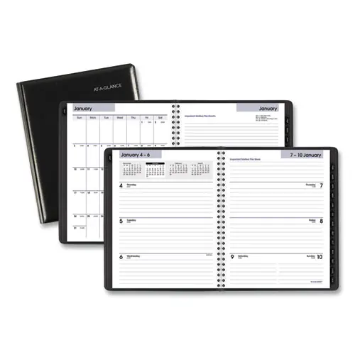 AT-A-GLANCE® DayMinder Executive Weekly/Monthly Refillable Planner, 12-Month (Jan to Dec): 2025, 8.75 x 7, Black Cover