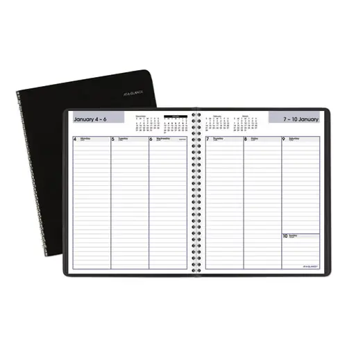 AT-A-GLANCE® DayMinder Weekly Planner, Vertical-Column Format, 8.75 x 7, Black Cover, 12-Month (Jan to Dec): 2025
